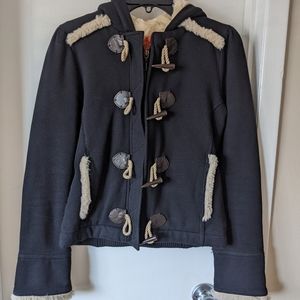 Juicy Couture black teddy lined cotton coat